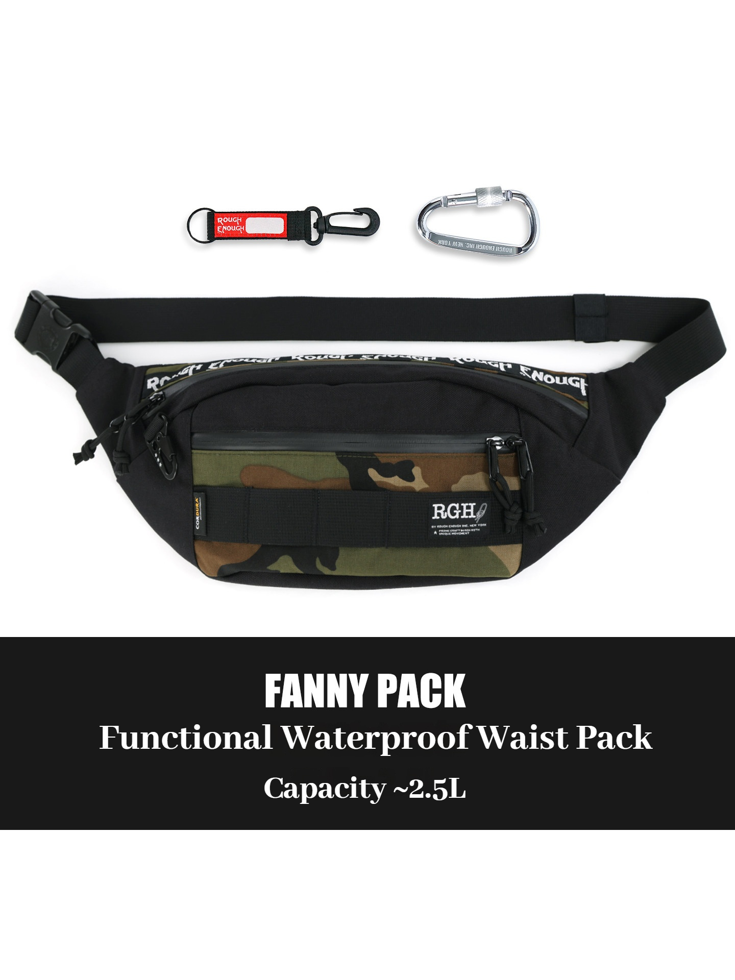 Fishing Bag Waterproof - Sac banane tactique multifonctionnel RGH Camo,