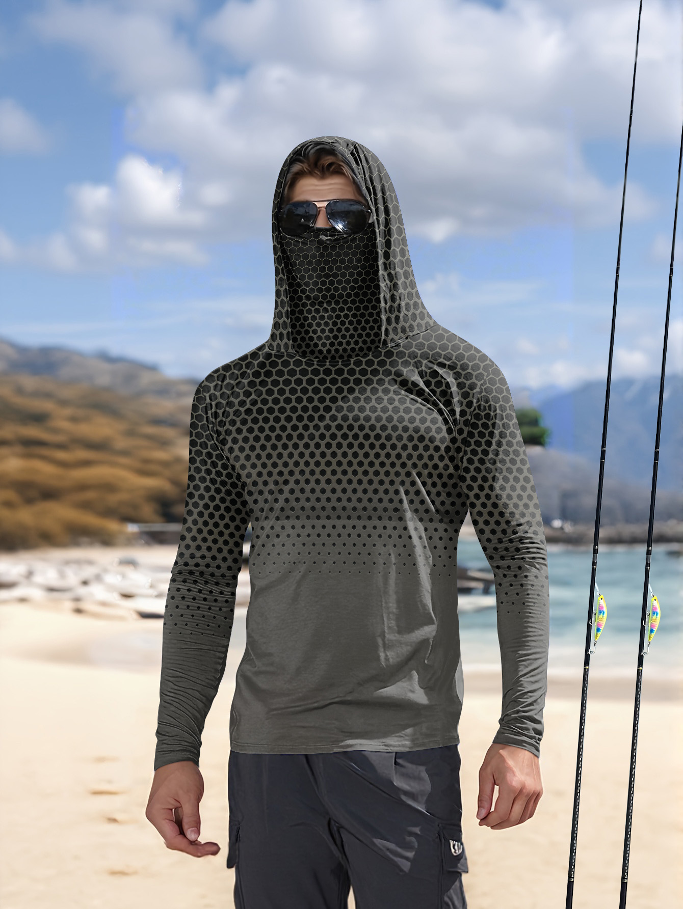 T-shirt de pêche à capuche pou - Fishing Shirt Uv Protection avis et prix